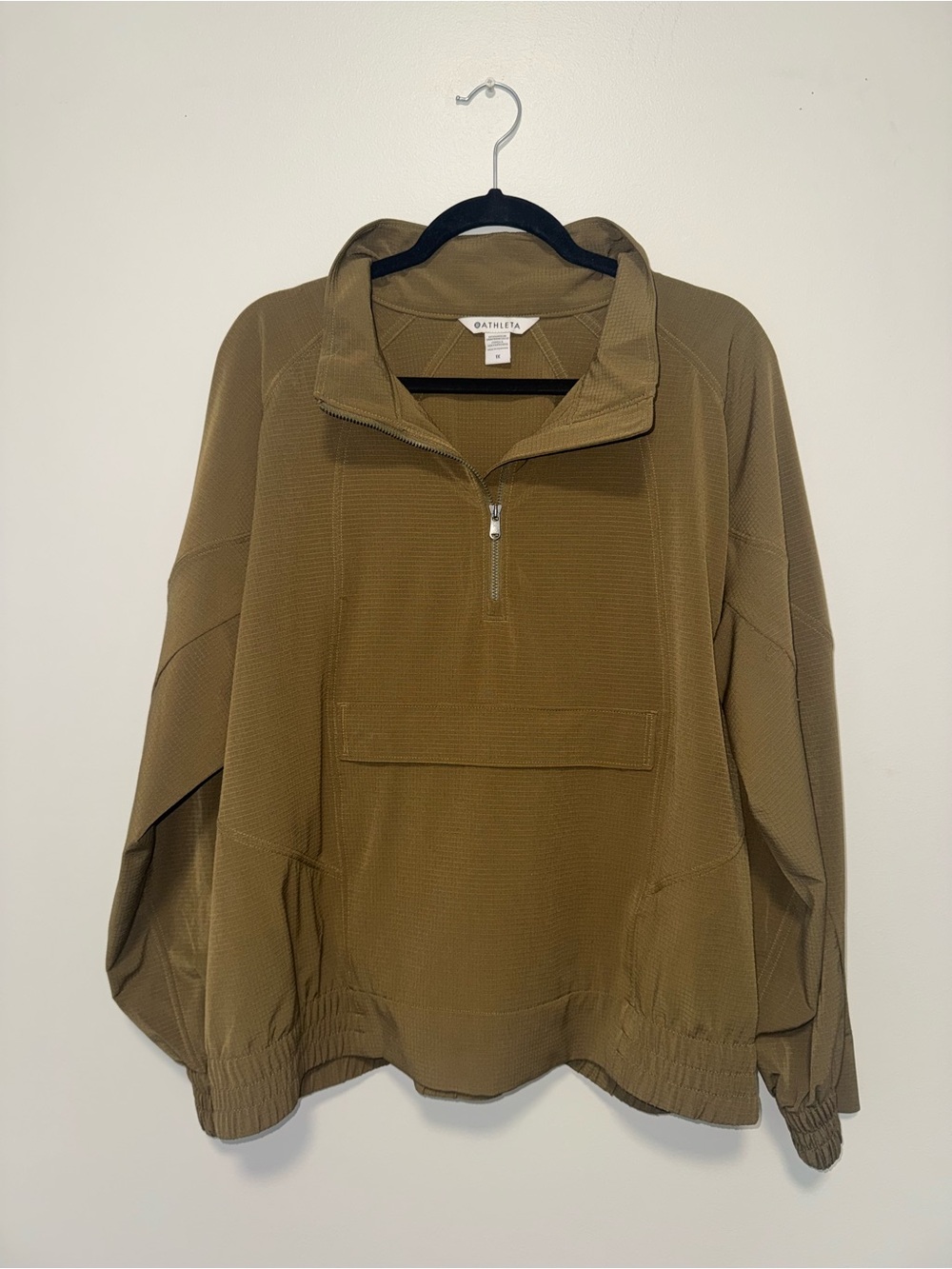 Athleta Olive Green Half Zip Pullover Jacket 1X